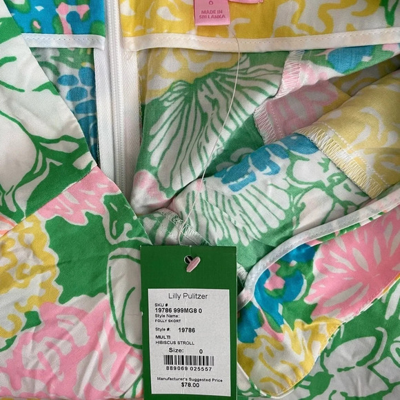 NWT LILLY PULITZER BUTTERCUP SHORT HIBISCUS STROLL SIZE 0 - Picture 3 of 5
